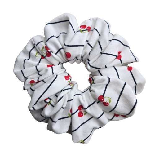 Cherry Stripes Scrunchie