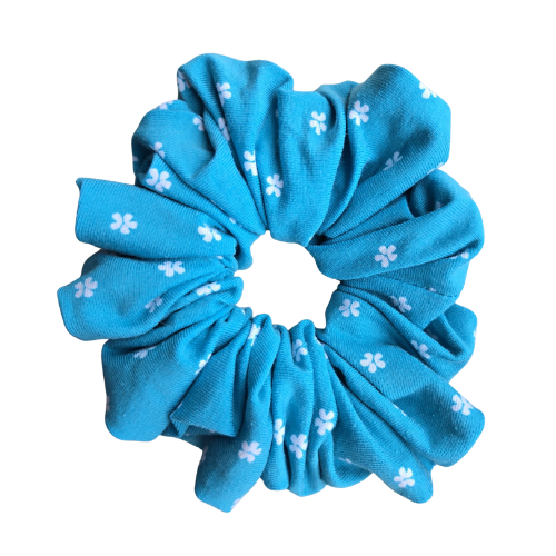 Aqua Blossem Scrunchie