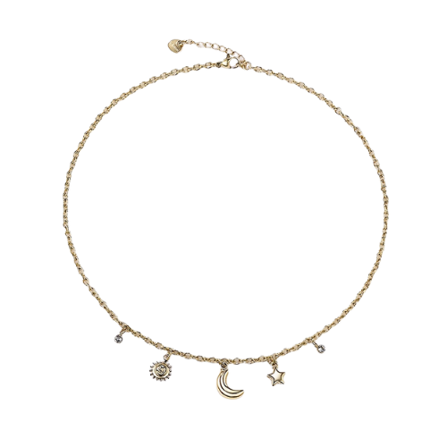 Minimalistische kosmische bedelketting van stainless steel - speelse bedelketting
