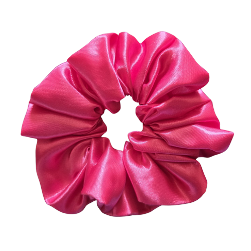 Klassieke satijnen scrunchie in fuchsia, luxe handgemaakte haaraccessoires met zijdezachte glans voor dagelijks gebruik en slapen