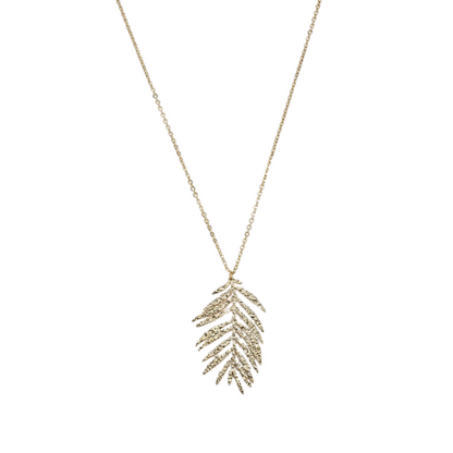 Goudkleurige ketting met bladeren - grote damesketting