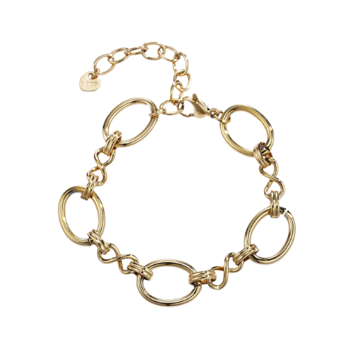 Prachtige armband met grote, grove schakels van stainless steel - stijlvolle damesarmband