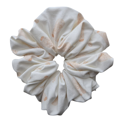 Handgemaakte katoenen scrunchie met western design - licht bruine cowgirl laarzen en takjes voor paardenmeisjes en line dancers, stevige grip voor het haar